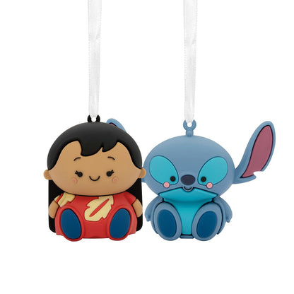 Hallmark Better Together Disney Lilo & Stitch Adornos magnéticos de Navidad, Juego de 2, inastillables