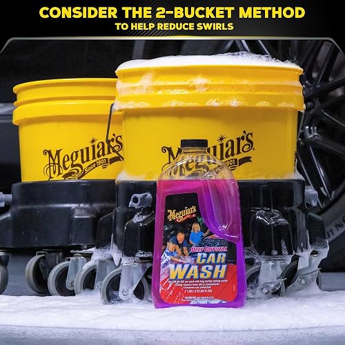 Meguiar's Champú Deep Crystal G10464, Rosa | Jabón espumoso para lavado de automóvil elimina suavemente la suciedad y la suciedad, proporciona manchas resbaladizas para una