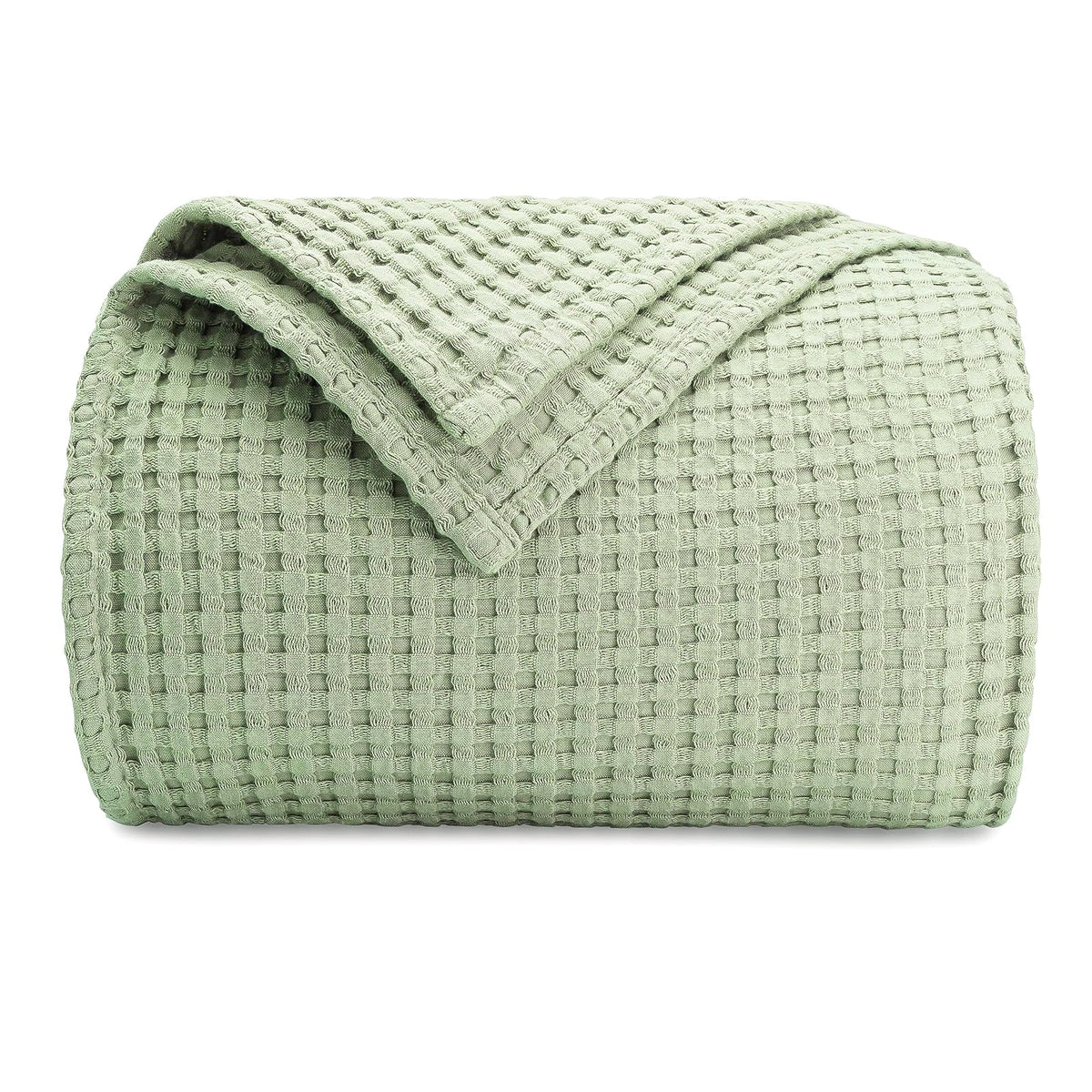 Comfy Cubs Manta 100% Algodón Tejido Gofre, Transpirable - Salvia - 108" X 90"
