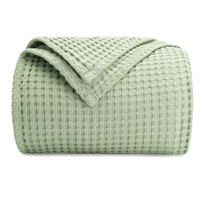 Comfy Cubs Manta 100% Algodón Tejido Gofre, Transpirable - Salvia - 108" X 90"