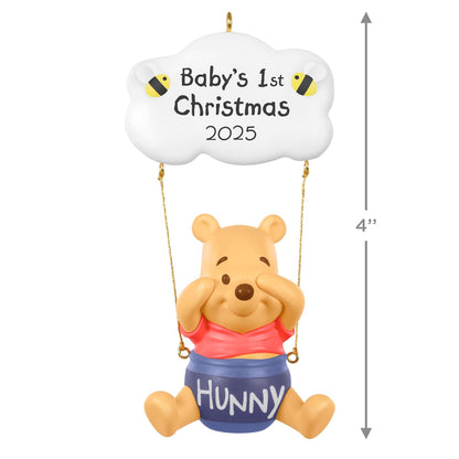 Hallmark - Adorno navideño de Recuerdo 2025, Disney Winnie The Pooh Baby First Christmas 2025, Regalos para fanáticos de Disney