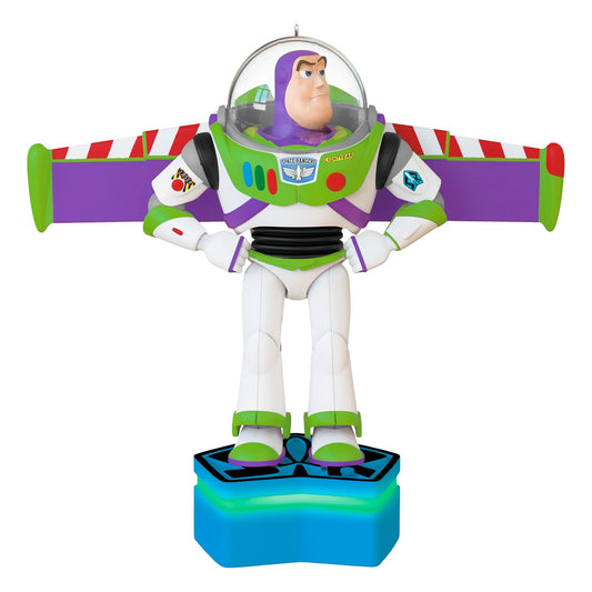 Hallmark - Adorno navideño de Recuerdo 2025, colección Disney/Pixar Toy Story Buzz Lightyear con luz y Sonido, Regalos para fanáticos de Disney