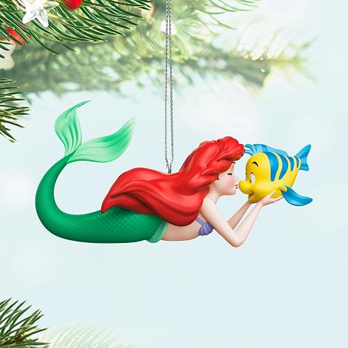 Hallmark - Adorno navideño de Recuerdo 2025, Disney The Little Mermaid A Fin-Tastic Friendship, Regalos para Fans de Disney