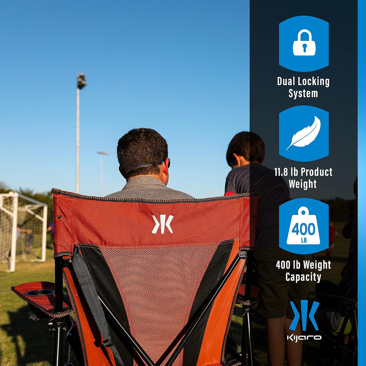 Kijaro XXL - Silla de Camping portátil de Doble Bloqueo - Soporta hasta 400 Libras - Disfruta del Aire última intervensión en una versátil Silla Plegable, Silla Deportiva, Silla al Aire última