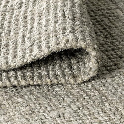 Jonathan Y NRF102C-3 - Alfombra de Yute Gruesa Tejida a Mano para Interiores, Estilo Bohemio, de fácil Limpieza, recámara, Cocina, Sala de Estar, no se desprende, 3 pies x 5 pies, Color Gris