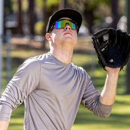 Franklin Sports - anteojos de sol de béisbol + softball - anteojos de sol deportivas para hombre + mujer, sombras abatibles + anteojos sin tirón