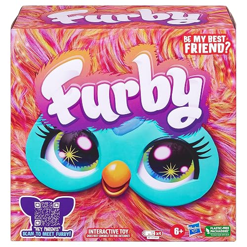 Furby Coral, 15 Fashion Accessories, Interactive Plush Toys for 6 Year Old Girls & Boys & Up, Voice Activated Animatronic