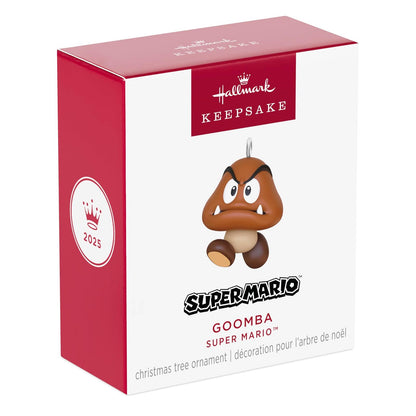 Hallmark - Mini Adorno de Navidad de 2,5 cm 2025, Nintendo Super Mario Goomba, Regalos para Jugadores