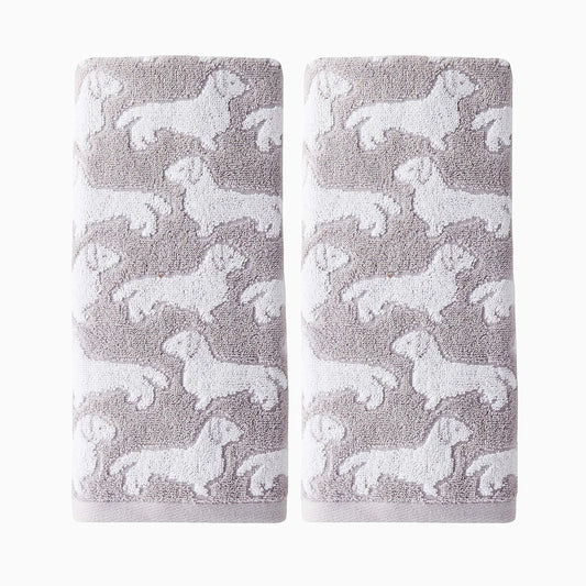 SKL Home by Saturday Knight Ltd. - Toalla de Mano para Perro, 2 Piezas, Color Gris