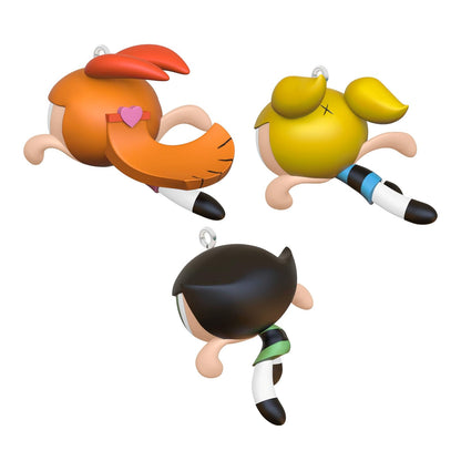 Hallmark Adornos de Navidad 2024, The Powerpuff Girls Blossom, Bubbles and Buttercup, Juego de 3, Regalos de Dibujos Animados
