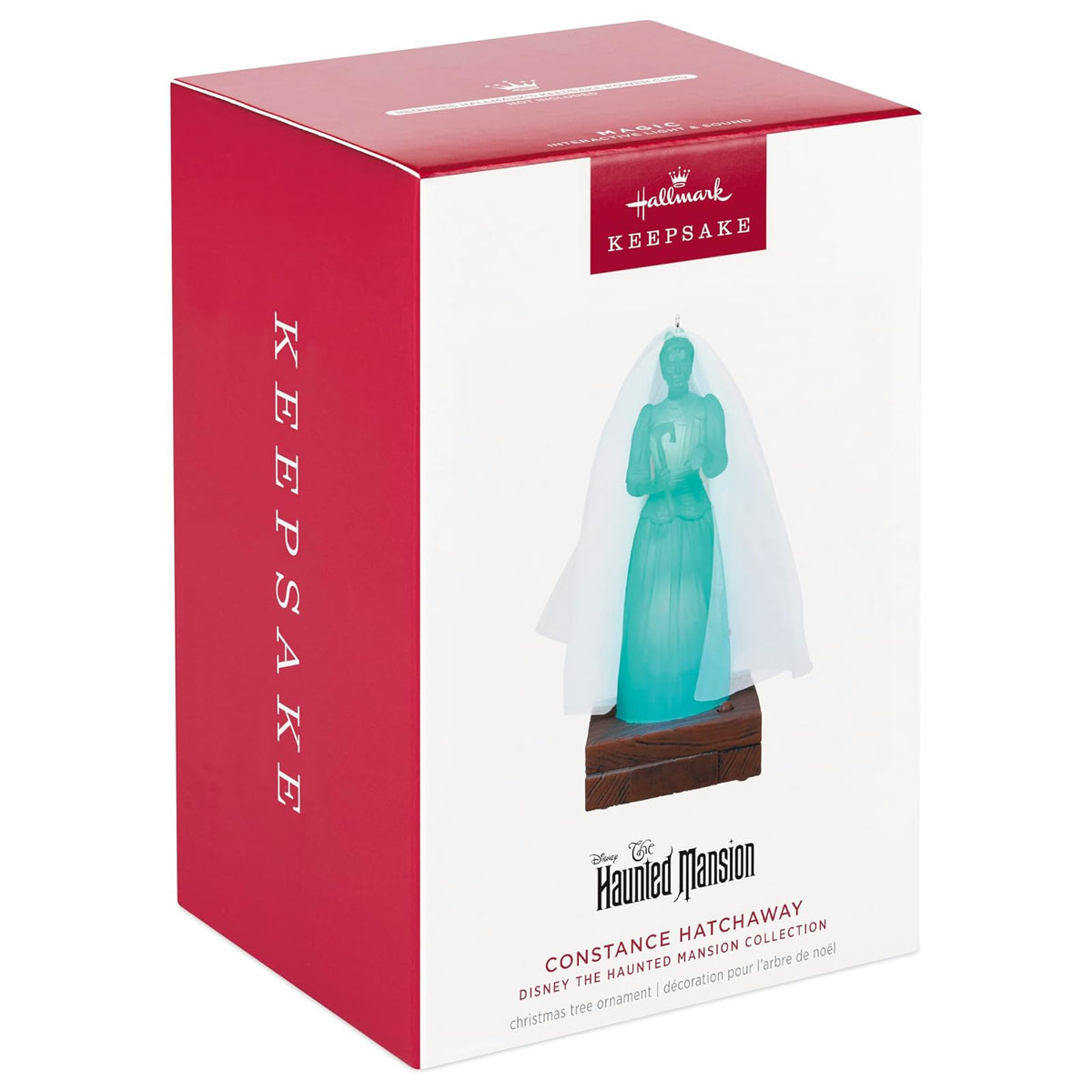 Hallmark - Adorno de Navidad de Disney The Haunted Mansion Collection Constance Hatchaway con luz y Sonido, Regalos para fanáticos de Disney