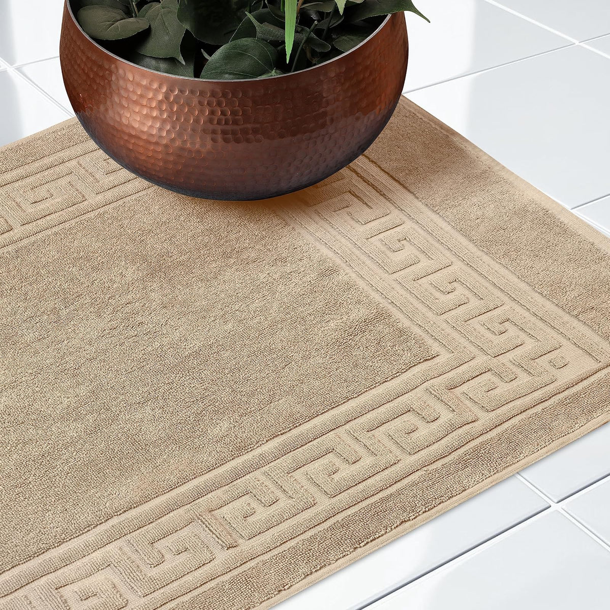 Superior, 100% Premium Long-Staple Combed Cotton, 2 Piece Bath Mat Set, Taupe