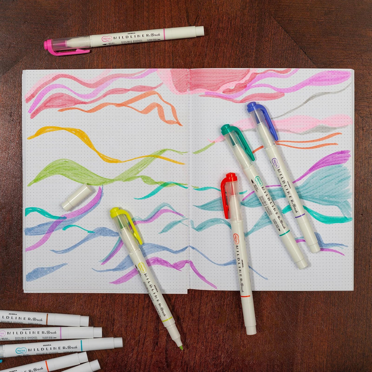 Zebra Pen Mildliner - Bolígrafo de doble punta, punta de pincel y puntas, colores de tinta surtidos, paquete de 25, multicolor (79125)
