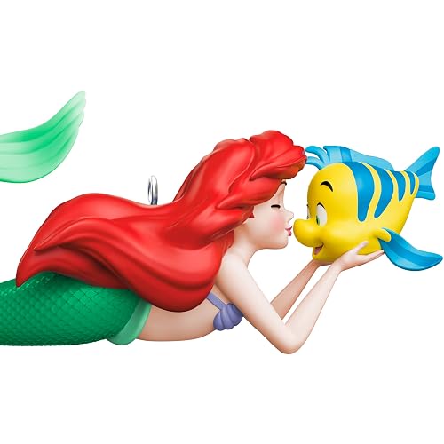 Hallmark - Adorno navideño de Recuerdo 2025, Disney The Little Mermaid A Fin-Tastic Friendship, Regalos para Fans de Disney