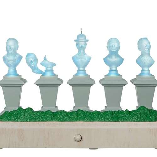 Hallmark - Adornos de Navidad de Disney The Haunted Mansion The Singing Busts con luz y Sonido, Regalos para Fans de Disney