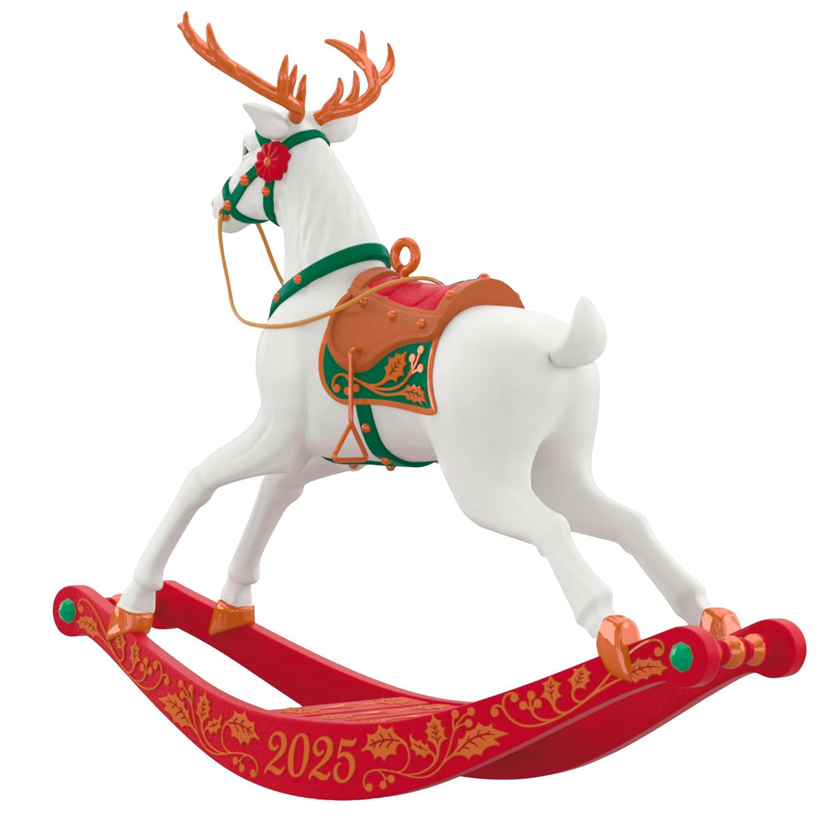Hallmark - Adorno navideño de Recuerdo 2025, Reno mecedor 2025, Regalos para fanáticos de los Recuerdos