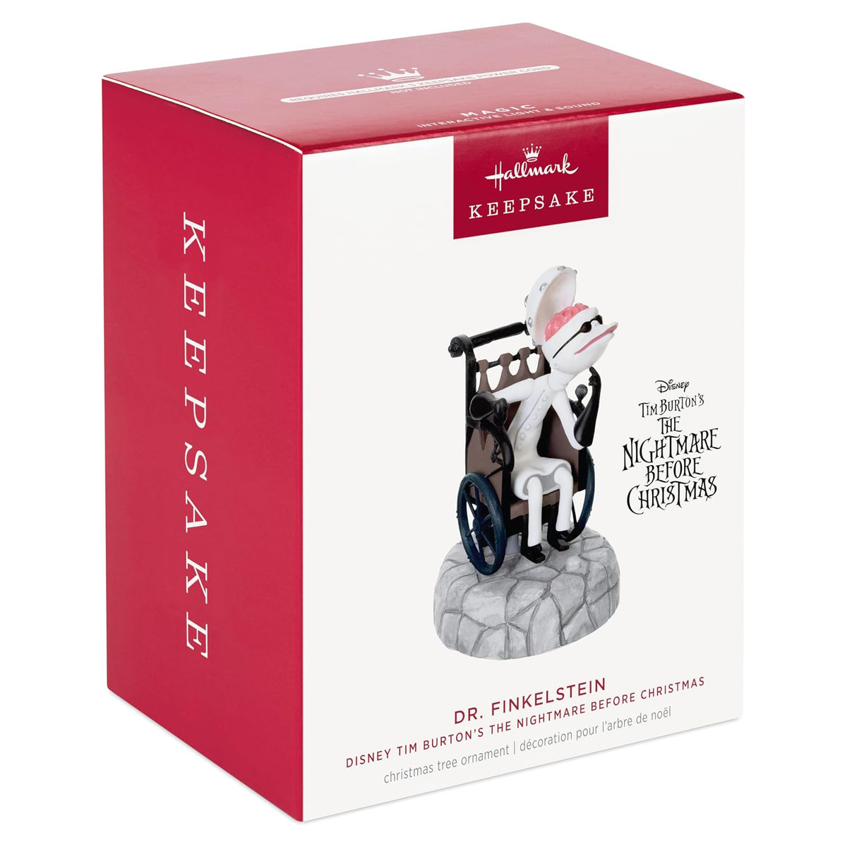 Hallmark - Adorno navideño de Recuerdo 2024, Disney Tim Burton's The Nightmare Before Christmas Dr. Finkelstein con luz y Sonido, Regalos para fanáticos de Disney