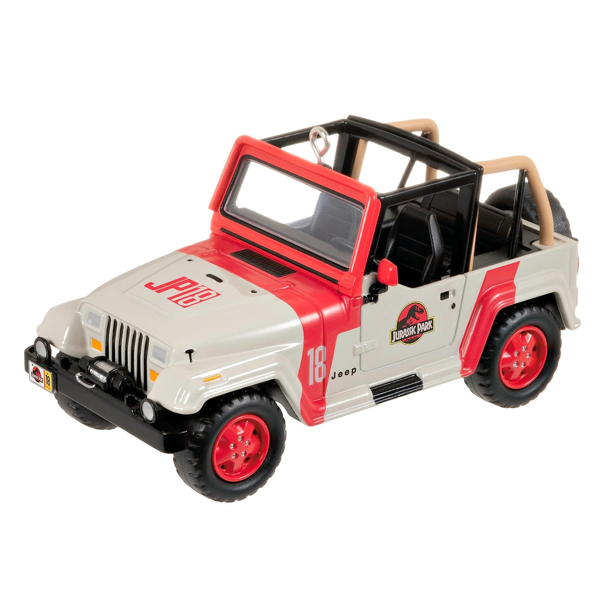 Hallmark - Adorno de Navidad 2023, The Car's The Star Jurassic Park 1992 Jeep Wrangler, Adorno de Metal, Regalos de película
