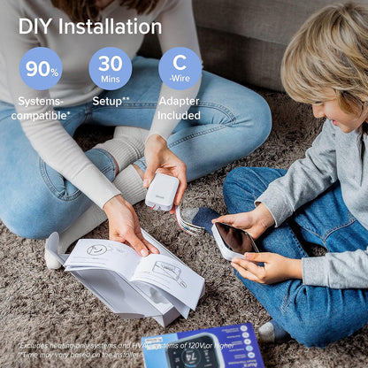 LEVOIT Termostato Inteligente para el hogar, termostato Digital programable WiFi, Funciona con Alexa y Sensor Inteligente, Ahorro de energía, Pantalla táctil Grande, Adaptador C-Wire Incluido