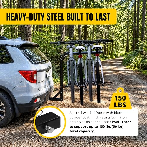 MAXXHAUL 50250 - Soporte de Montaje para Enganche de 4 , Soporte de Brazo Doble de 22 Pulgadas, Apto para Receptor de 2 Pulgadas para Automóvil, camión, SUV, Acero Resistente con reflectores de