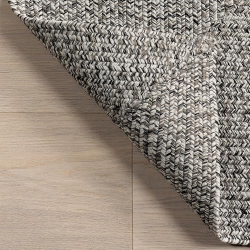 nuLOOM HJFV01C, Alfombra Trenzada para Interiores y Exteriores, Gris Claro/Sal y Pimienta, 61 x 91.4 cm