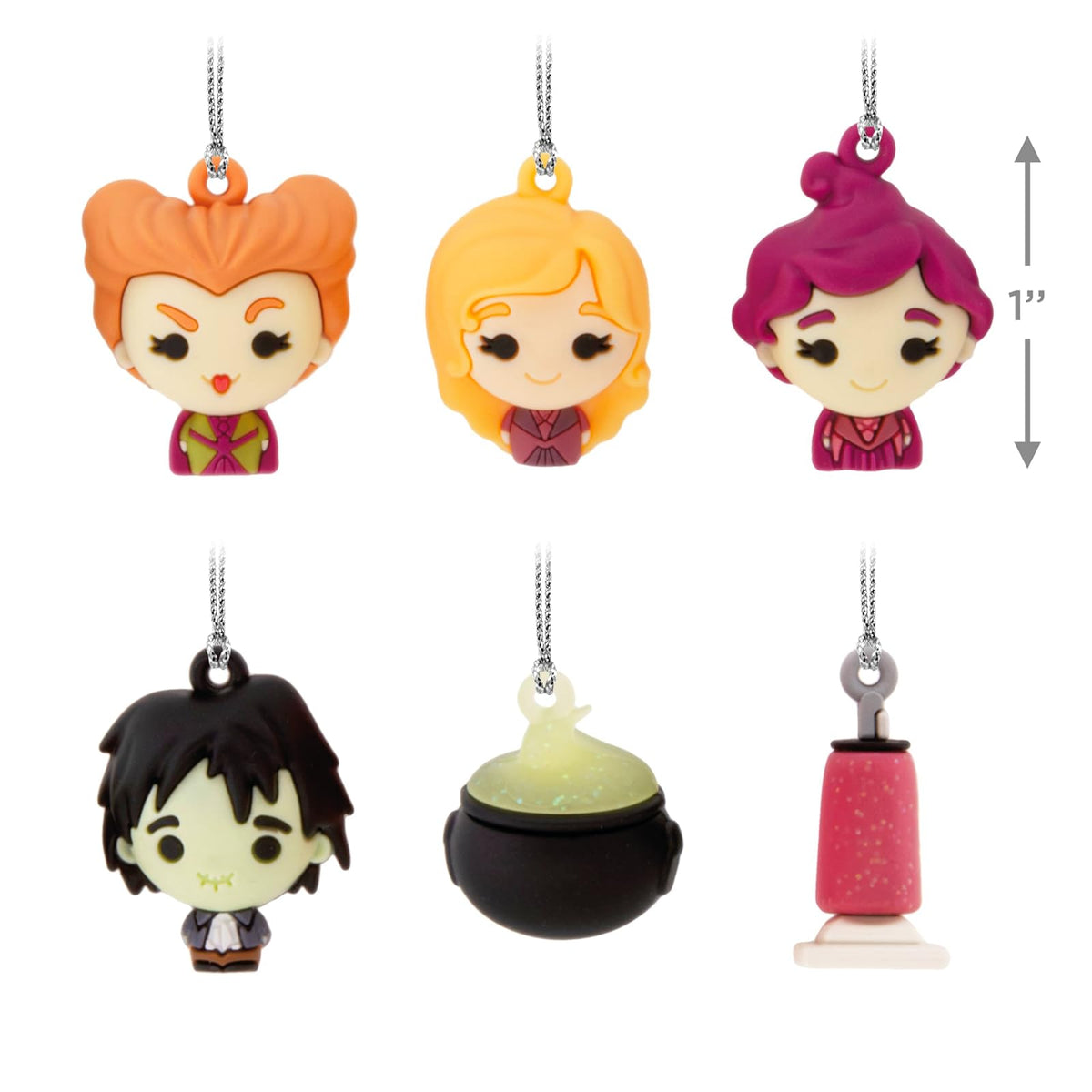 Hallmark Disney Hocus Pocus - Mini Adornos irrompibles, Juego de 6, Regalos para Fans de Disney