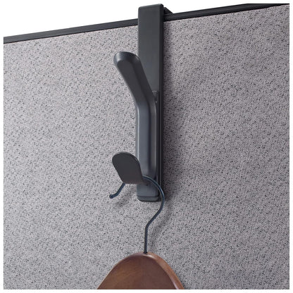 Officemate 22005 Over the Panel Double Door Hooks, charcoal