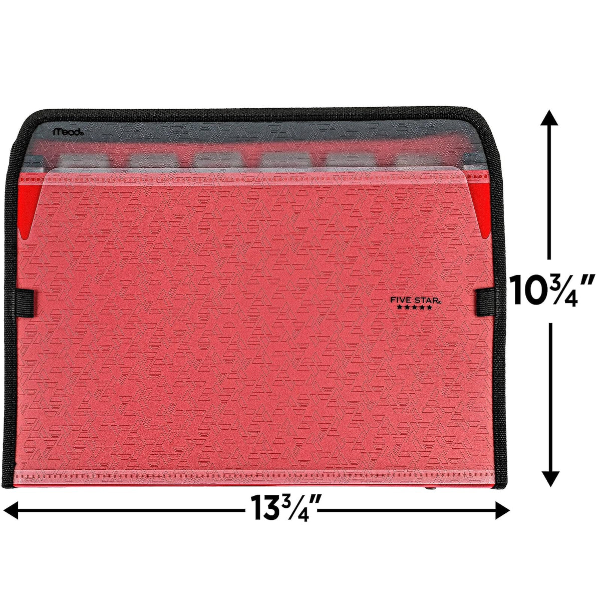 Five Star 72705 Carpeta archivadora expansible de 7 bolsillos personalizables, roja, 34.92 cm x 27.35 cm (13.75 x 10.75 cm)