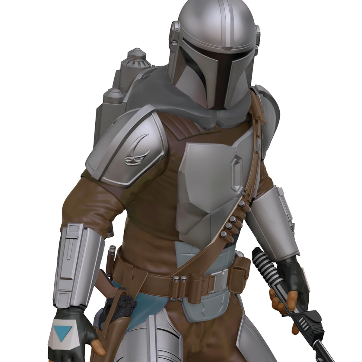 Hallmark - Adorno navideño de Recuerdo 2024, Star Wars: The Mandalorian Wielding The Darksaber, Regalos para Fans de Star Wars