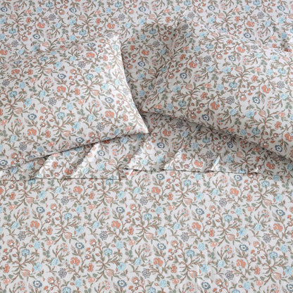 Wrangler - Juego de sábanas de Cama Queen, Sedoso y Ligero, sábanas de Cama Floral, Inspirado en la Piedra Amarilla, Esenciales para recámara (Beige Floral hacia el Oeste, Queen)