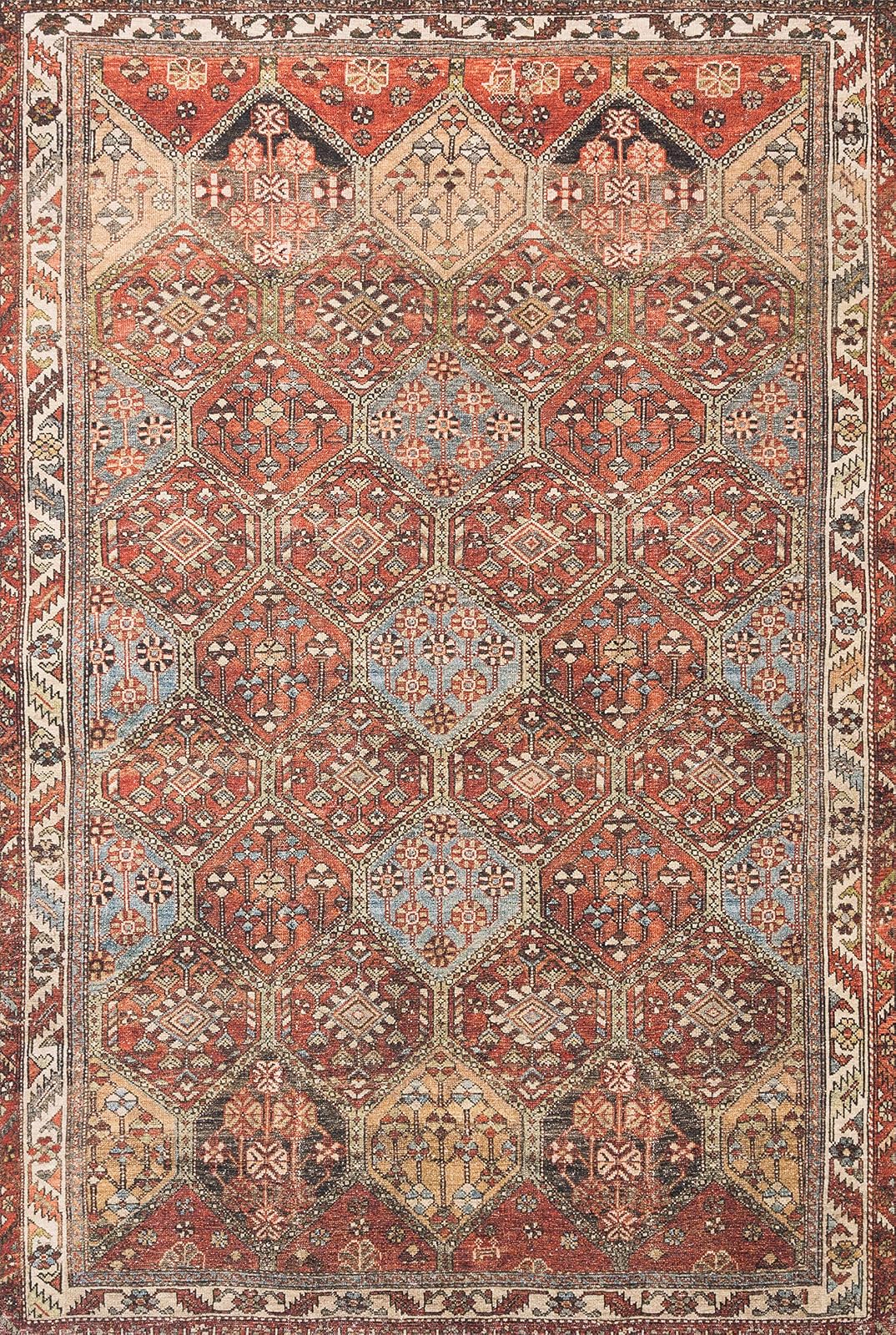 Loloi Tapete Tejido Estilo Vintage, Colección Loren - Spice - Multi - 5'6" x 3'6" (Rectangular)