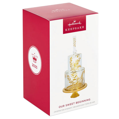 Hallmark - Adorno de Navidad 2025, Nuestro Dulce Comienzo 2025, Vidrio, Regalos de Boda