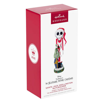 Hallmark - Adorno navideño de Recuerdo 2025, Disney Tim Burton's The Nightmare Before Christmas Cascanueces de Papá Noel Skellington, Regalos para fanáticos de Disney
