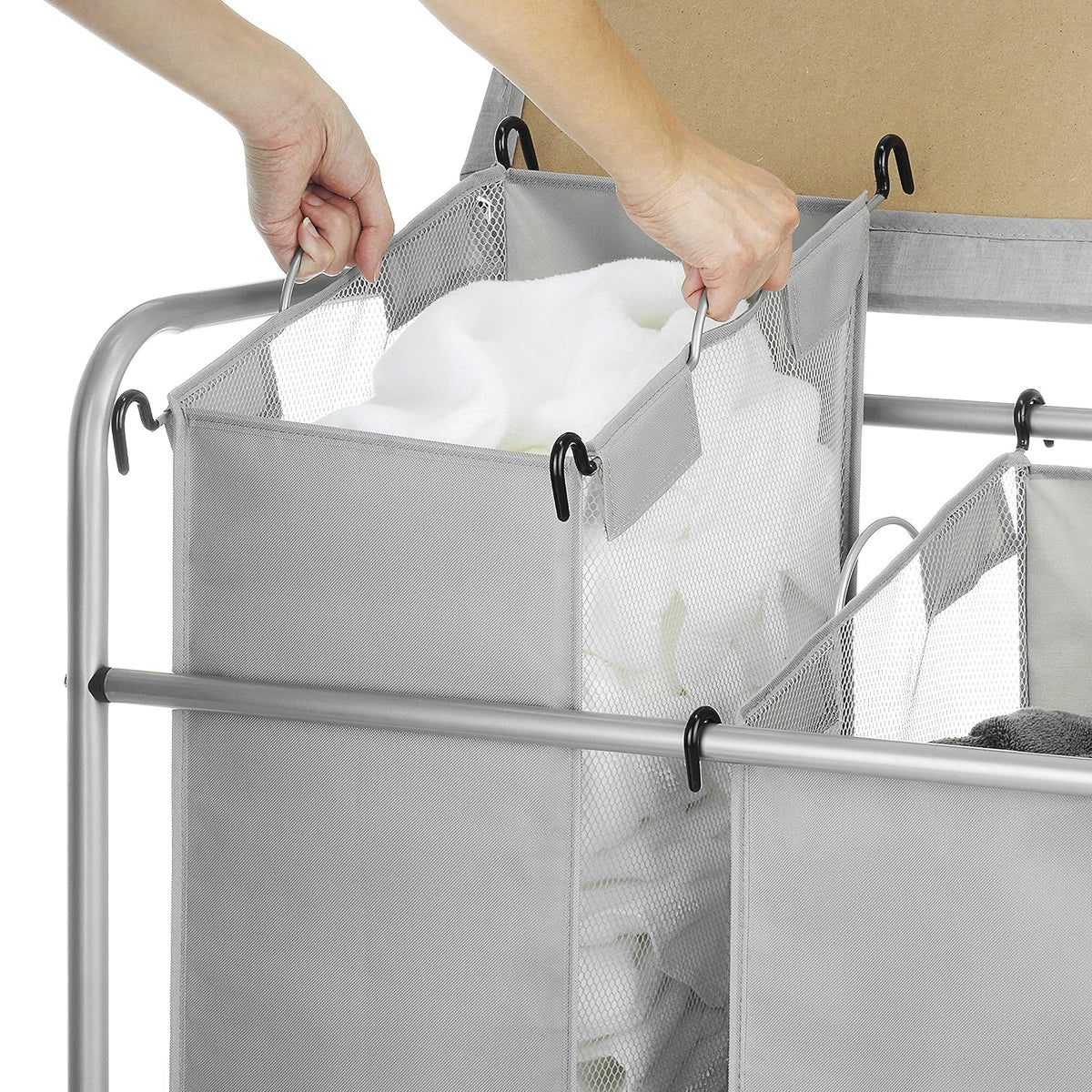 Whitmor Sorter Triple con mesa plegable, 18.13 x 32.5 x 33.38 inches