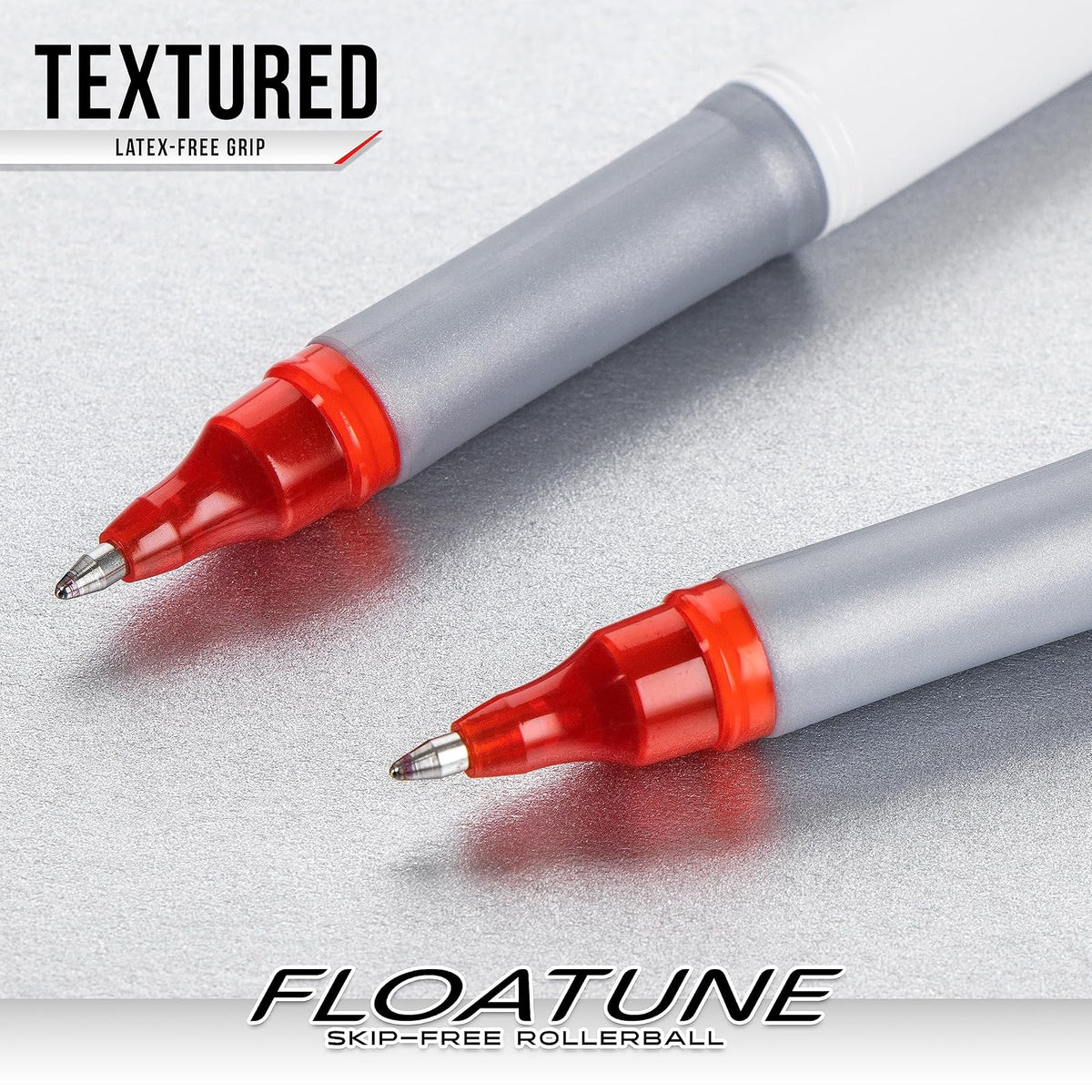Pentel Floatune Rollerball, punta media de 0,8 mm, tinta azul, paquete de 8 bolígrafos (BY108PF8C)