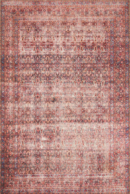 Loloi Tapete Tejido Estilo Vintage, Colección Loren - Eggplant - Crimson - 7'6" x 2'6" (Rectangular)