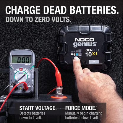 NOCO Genius GENPRO10X1 Cargador de Batería Marino Inteligente de 1 Banco, 10 A, 12 V