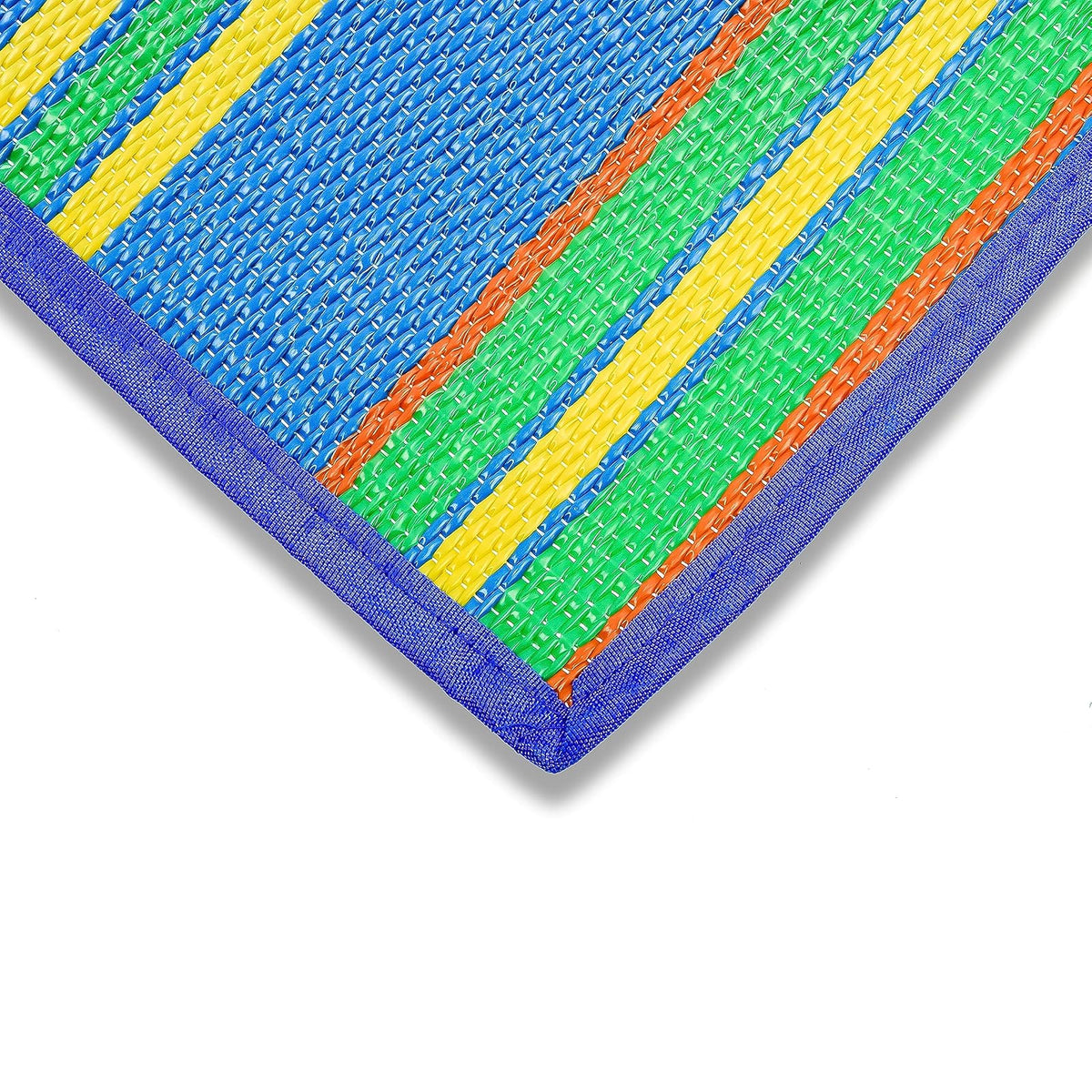 Camco - Tapete con Correa, diseño de Rayas, Azul y Verde, 72" x 108"