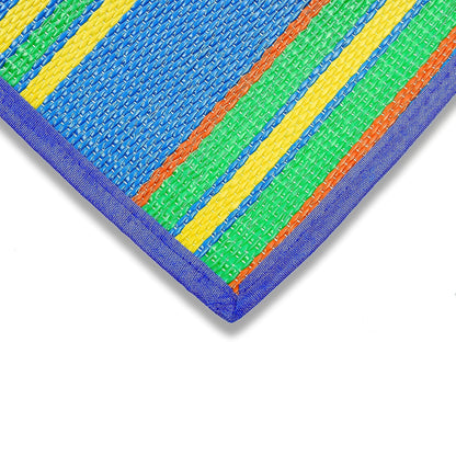 Camco - Tapete con Correa, diseño de Rayas, Azul y Verde, 72" x 108"