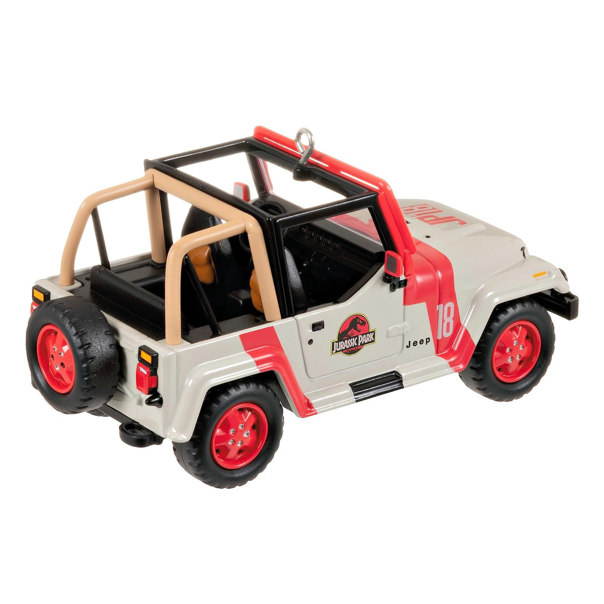 Hallmark - Adorno de Navidad 2023, The Car's The Star Jurassic Park 1992 Jeep Wrangler, Adorno de Metal, Regalos de película