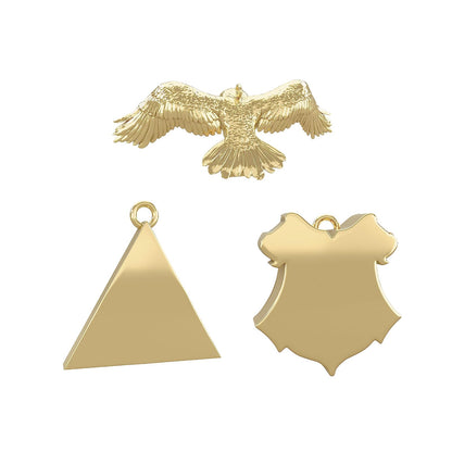 Adornos de Navidad en Miniatura Hallmark Keepsake 2023, Mundo Mágico de Harry Potter de Metal, Set de 3, Regalos para Fans de Harry Potter