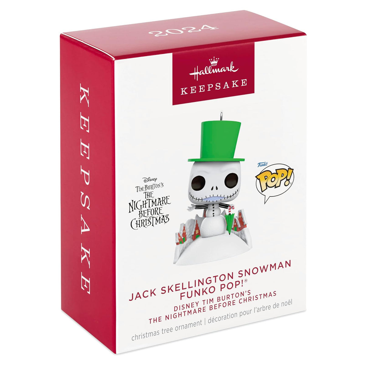 Hallmark - Adorno navideño de Recuerdo 2024, Disney Tim Burton's The Nightmare Before Christmas Jack Skellington Snowman Funko Pop, Regalos para fanáticos de Disney