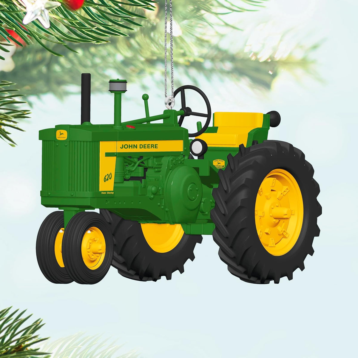 Hallmark - Adorno navideño de Recuerdo 2025, Tractor John Deere 620, Metal, Regalos para él