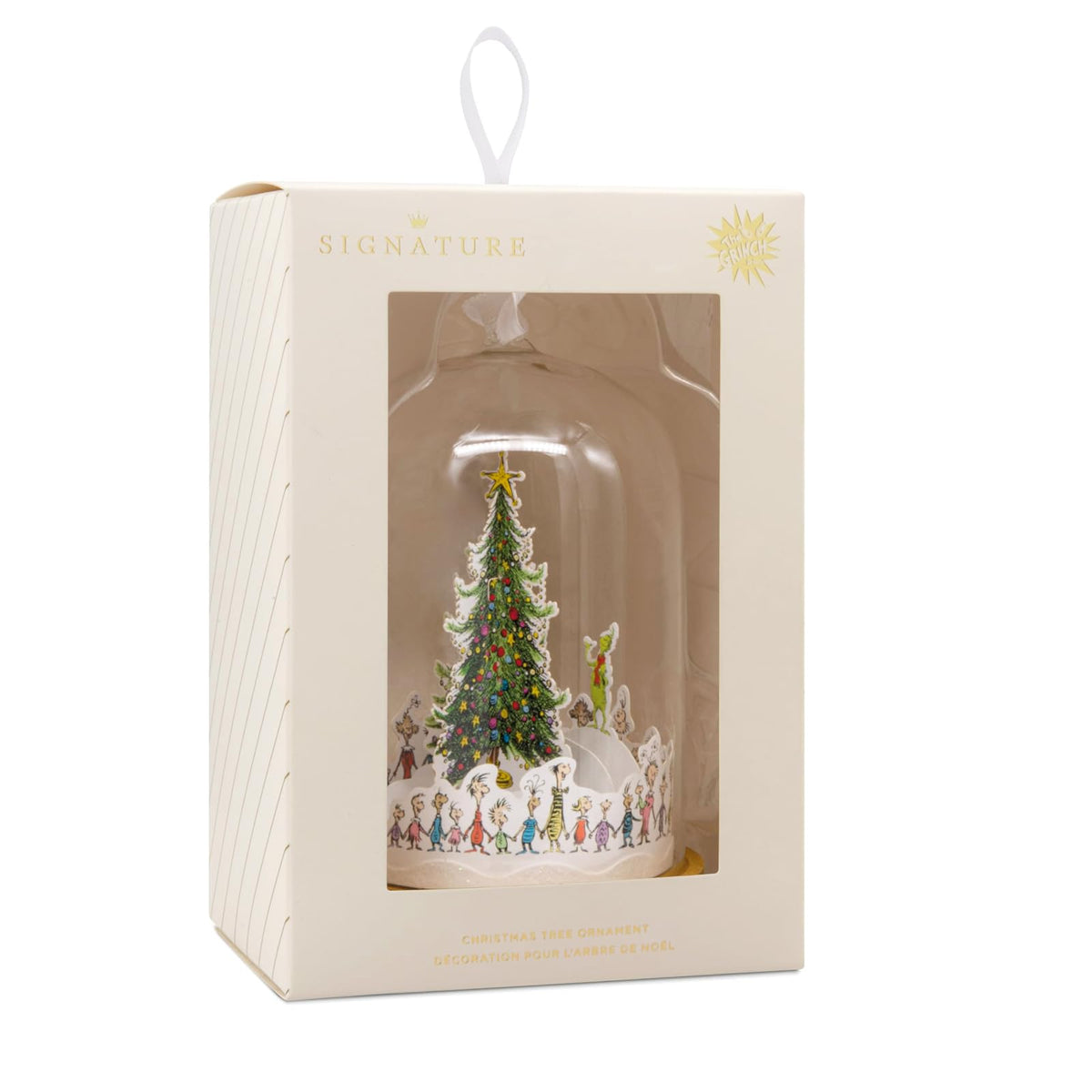 Hallmark Dr. Seuss's How The Grinch robó la Navidad Whoville - Adornos de Navidad para árbol de Navidad, Vidrio y Papel, Regalos para Fans del Dr. Seuss