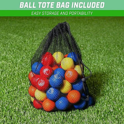 GoSports Foam Golf Practice Balls - Realistic Feel and Limited Flight | Soft for Indoor or Outdoor Training | Choose Between 16 Pack or 64 Pack