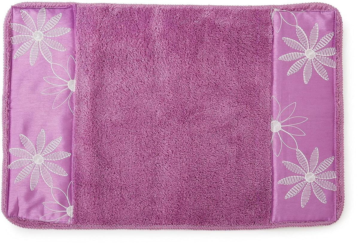 Popular Cortina de Ducha de baño, colección Daisy Stitch, 70 x 72 Pulgadas, Color Lima, Alfombra de baño, Lila, Alfombra para baño, 1