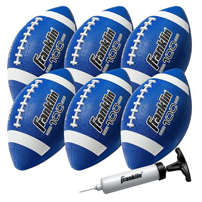 Franklin Sports - Pelotas de fútbol Infantil Grip-Rite 100 Juveniles de Goma para niños, pelotas de fútbol de Goma duraderas para Exteriores, pelotas de fútbol Individuales + 6 Paquetes de fútbol a