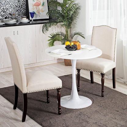 COKOS Mesa Redonda Diseño Minimalista Elegante Blanco