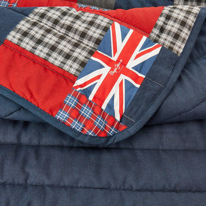 Pepe Jeans, Quilt King 100% Algodón, Color Azul, Ren.