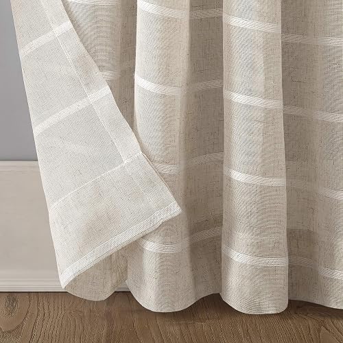 Clean Window Panel de Cortina Transparente Antipolvo para Ventanas de Limpieza alérgica y para Mascotas, Blanco (White/Linen), 52" x 63", 1